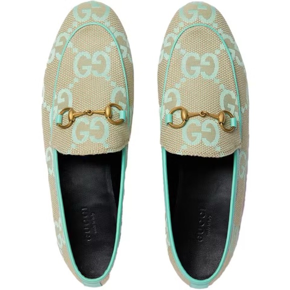 Gucci Jordaan loafers in monogram canvas mint green - Picture 4 of 16